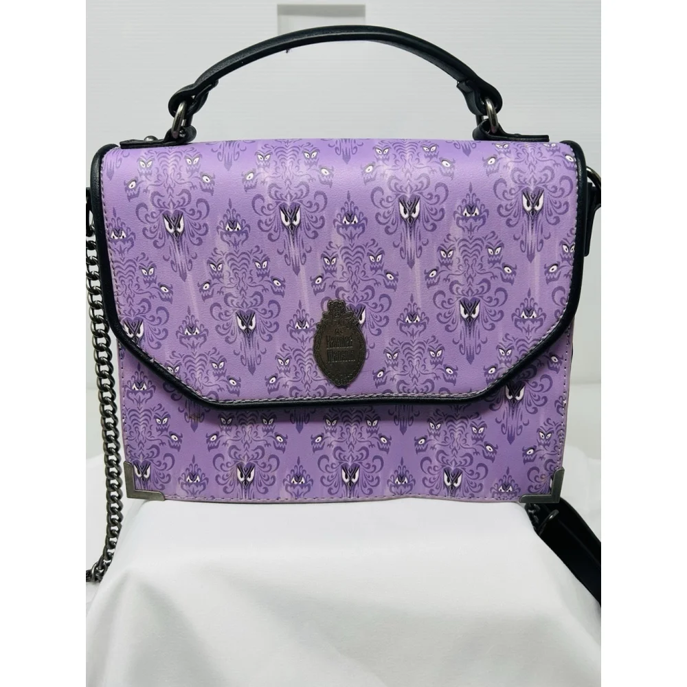 Loungefly Disney Parks The Haunted Mansion Wallpaper Eyes Crossbody Bag 2022 EUC - Picture 2 of 7